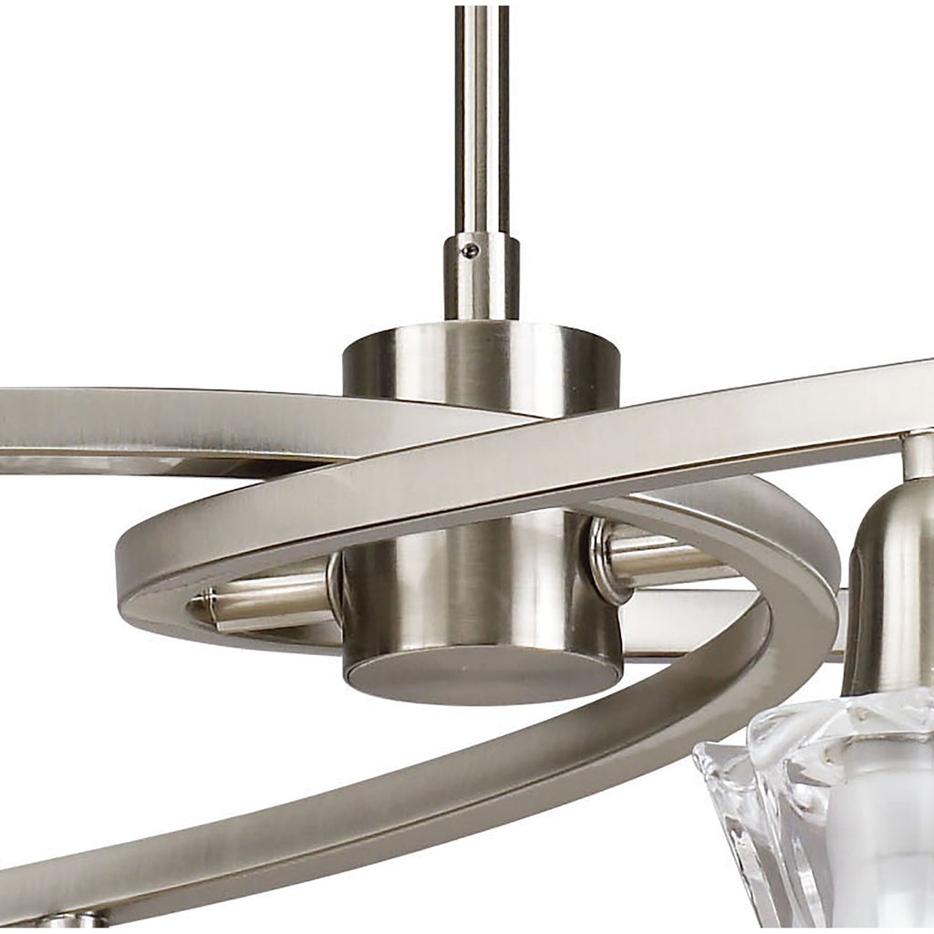 M8607/1 Alaska Pendant Convertible To Semi Flush 4 Light Satin Nickel