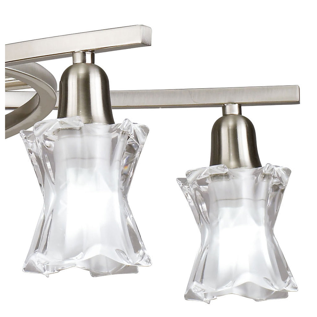 M8607/1 Alaska Pendant Convertible To Semi Flush 4 Light Satin Nickel