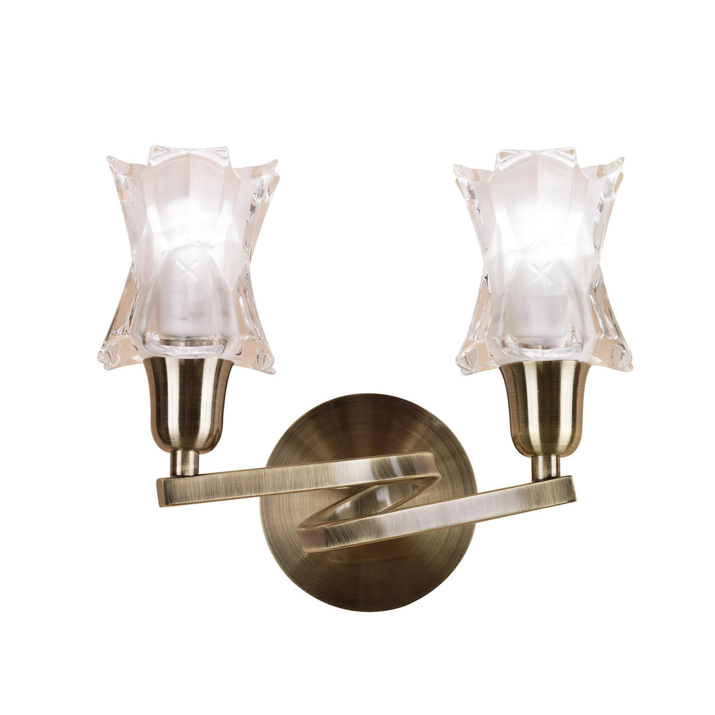 M8614AB/S/1 Alaska Wall Lamp Switched 2 Light Antique Brass