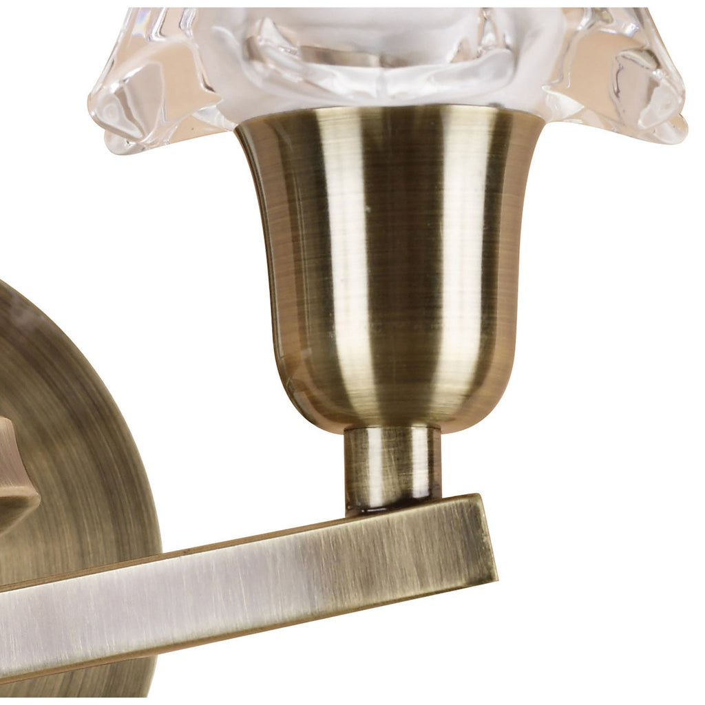 M8614AB/S/1 Alaska Wall Lamp Switched 2 Light Antique Brass