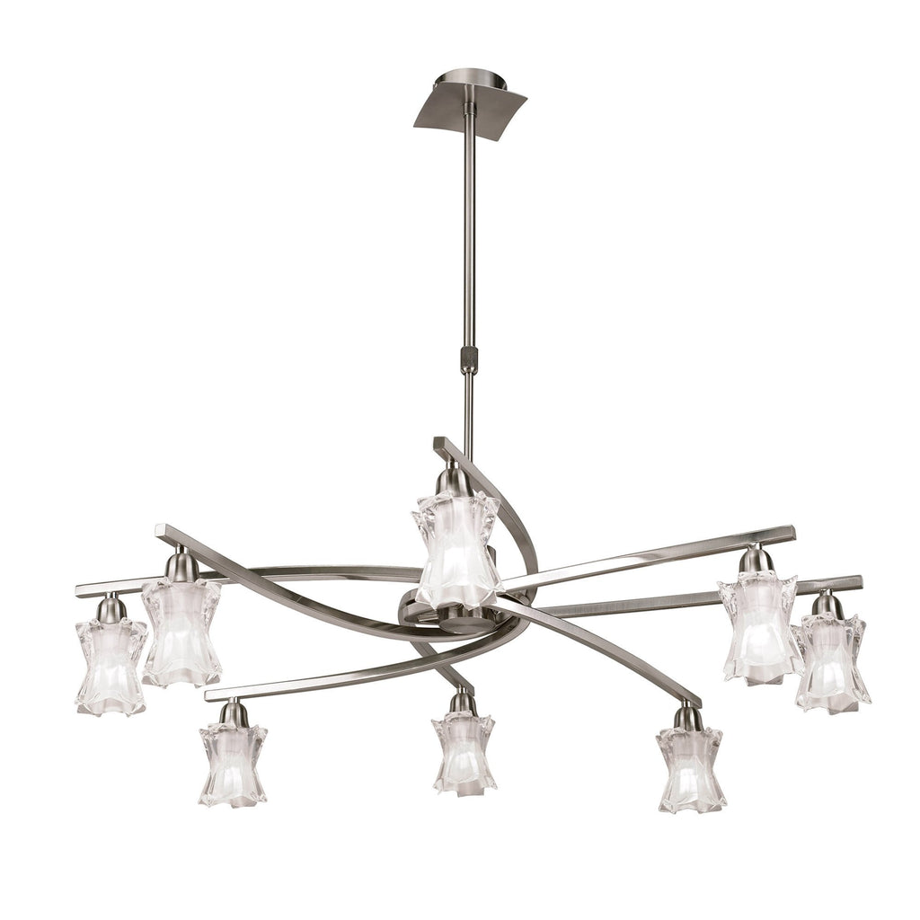 M8605/1 Alaska Pendant Convertible To Semi Flush 8 Light Satin Nickel