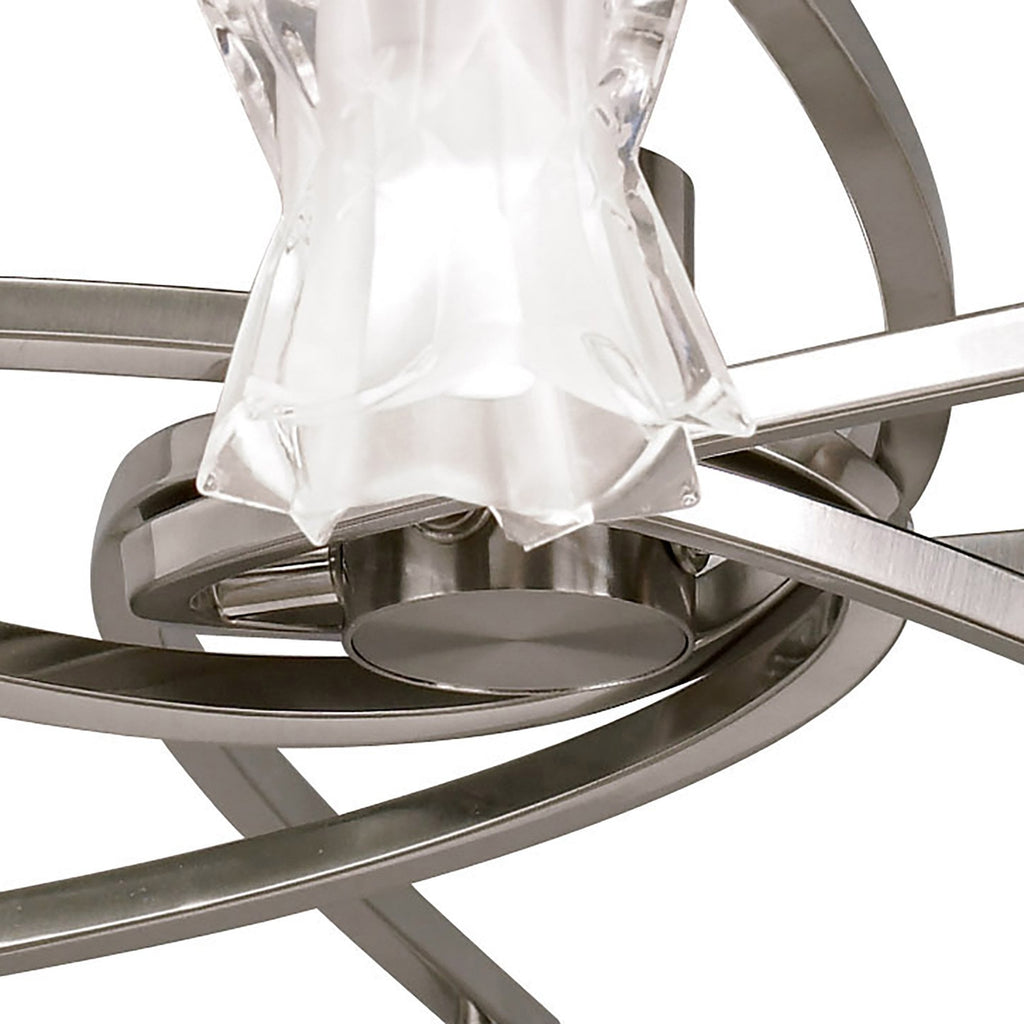 M8605/1 Alaska Pendant Convertible To Semi Flush 8 Light Satin Nickel