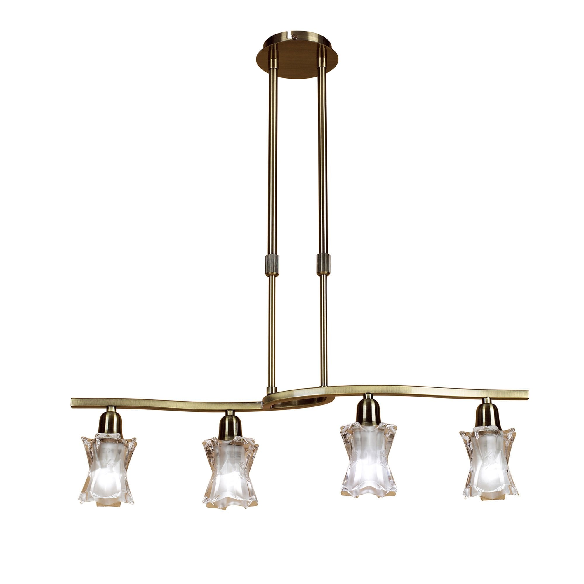 M8609AB/1 Alaska Telescopic 4 Light Antique Brass