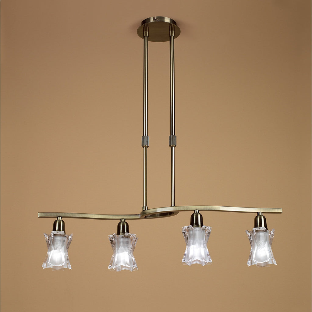 M8609AB/1 Alaska Telescopic 4 Light Antique Brass