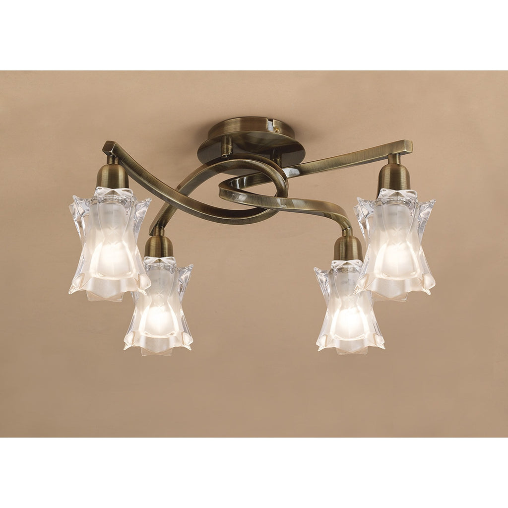 M8610AB/1 Alaska Ceiling 4 Light Antique Brass
