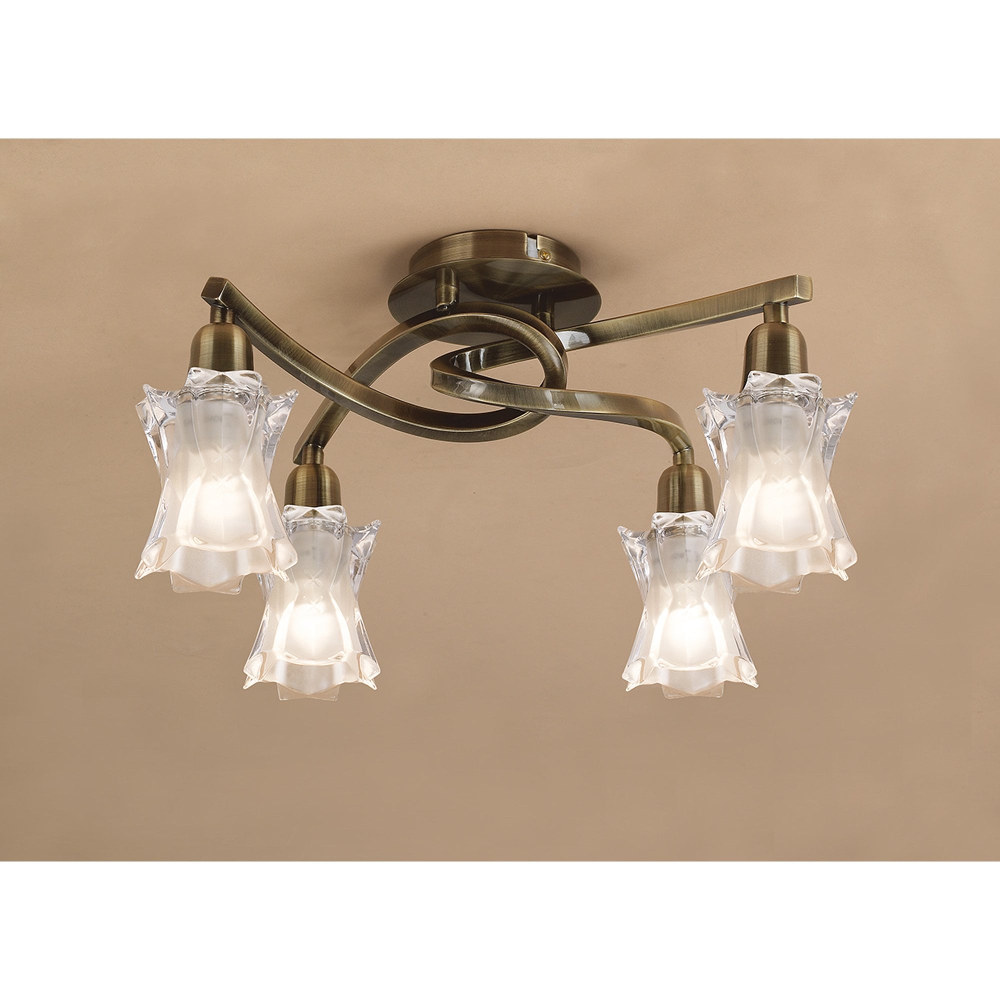 M8610AB/1 Alaska Ceiling 4 Light Antique Brass