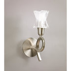 M8613/S/1 Alaska Wall Lamp Switched 1 Light Satin Nickel