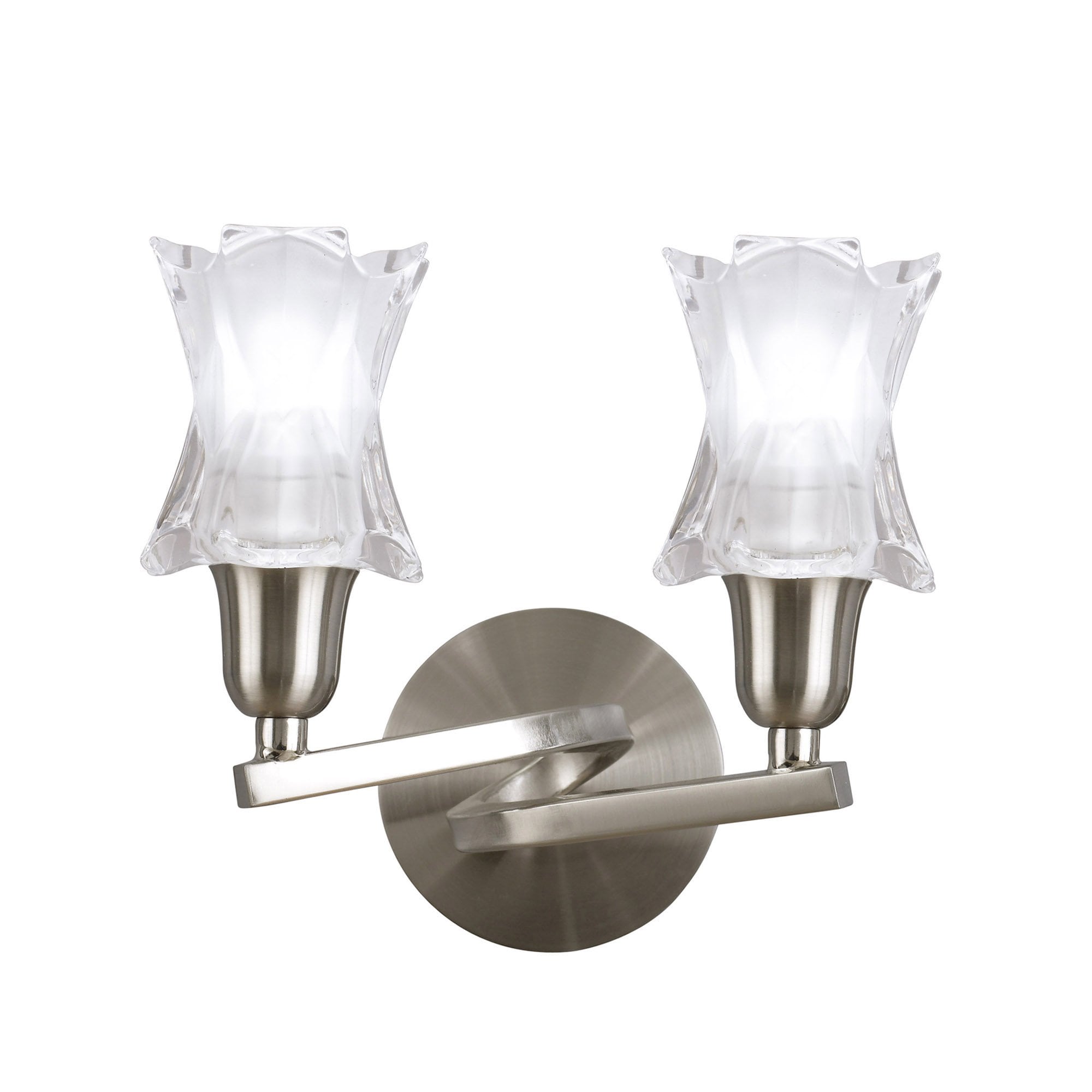 M8614/S/1 Alaska Wall Lamp Switched 2 Light Satin Nickel