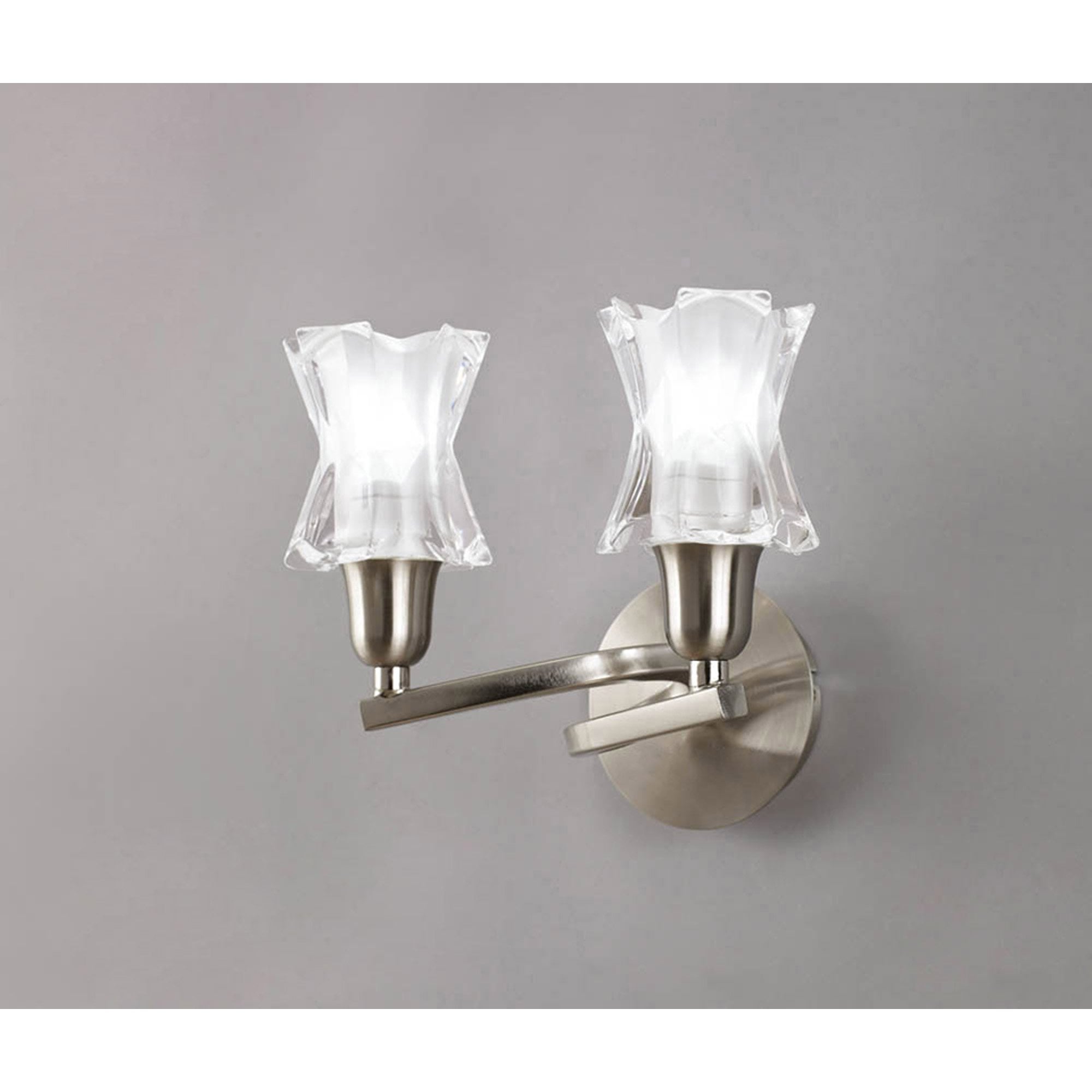 M8614/S/1 Alaska Wall Lamp Switched 2 Light Satin Nickel