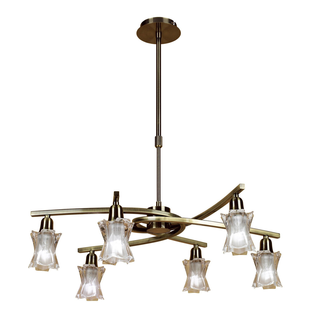 M8606AB/1 Alaska Pendant Convertible To Semi Flush 6 Light Antique Brass