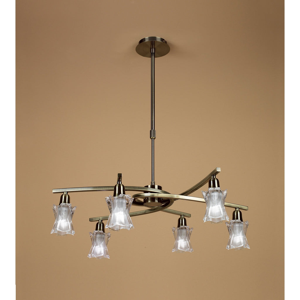 M8606AB/1 Alaska Pendant Convertible To Semi Flush 6 Light Antique Brass