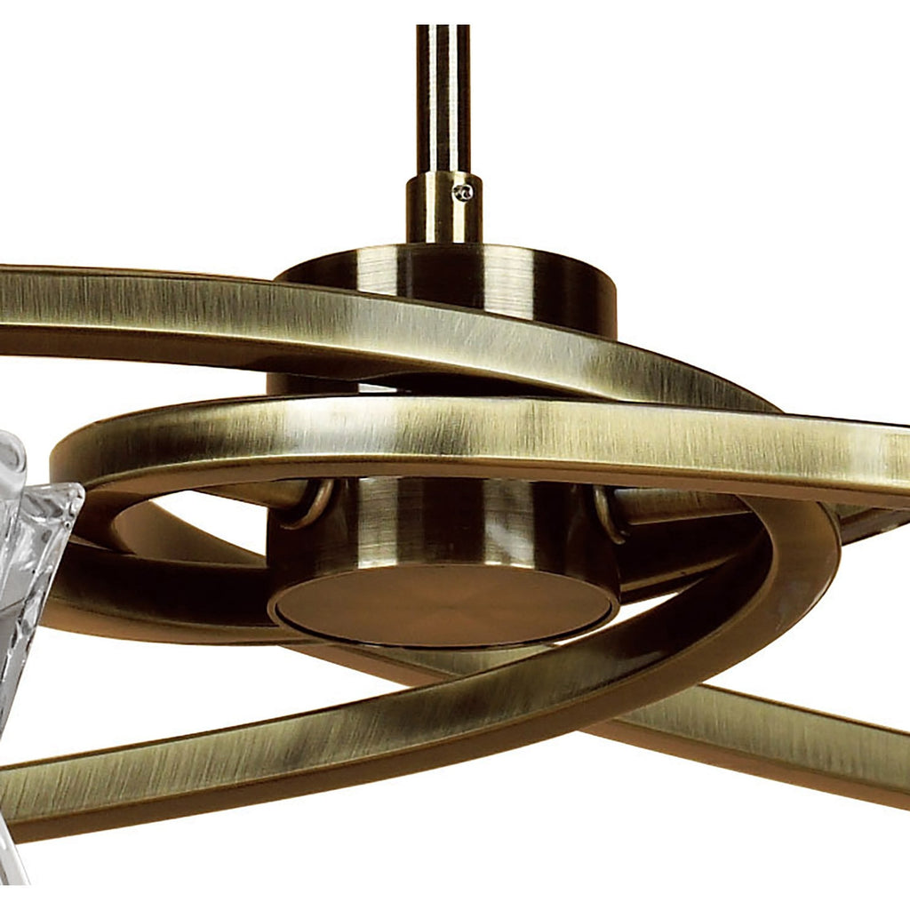 M8606AB/1 Alaska Pendant Convertible To Semi Flush 6 Light Antique Brass