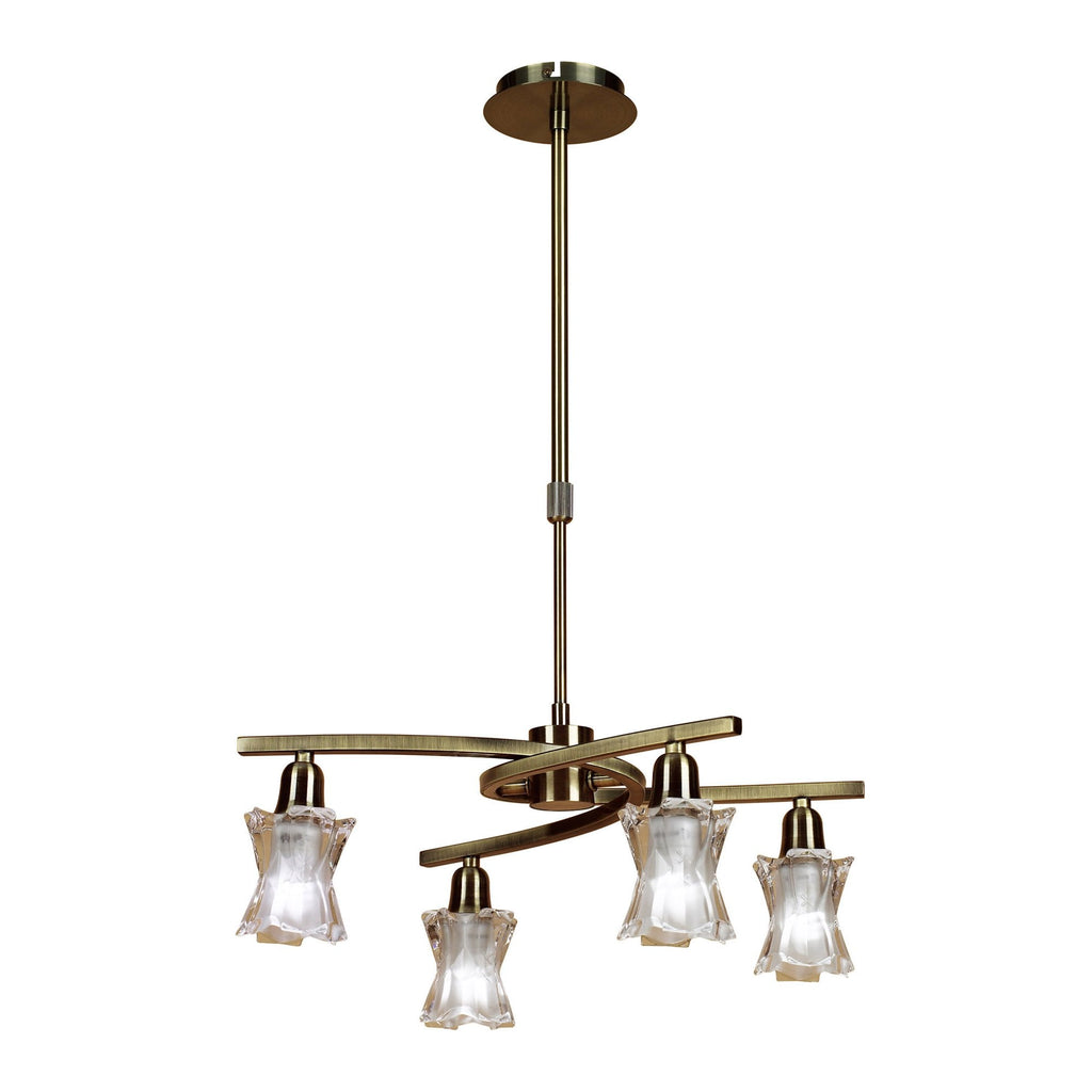 M8607AB/1 Alaska Pendant Convertible To Semi Flush 4 Light Antique Brass
