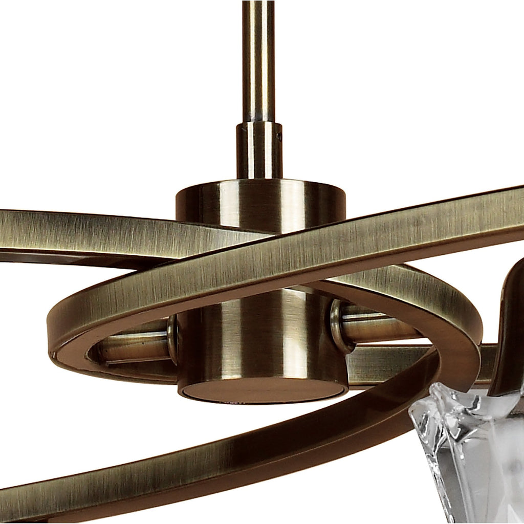 M8607AB/1 Alaska Pendant Convertible To Semi Flush 4 Light Antique Brass