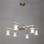 M8606/1 Alaska Pendant Convertible To Semi Flush 6 Light Satin Nickel