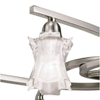 M8606/1 Alaska Pendant Convertible To Semi Flush 6 Light Satin Nickel