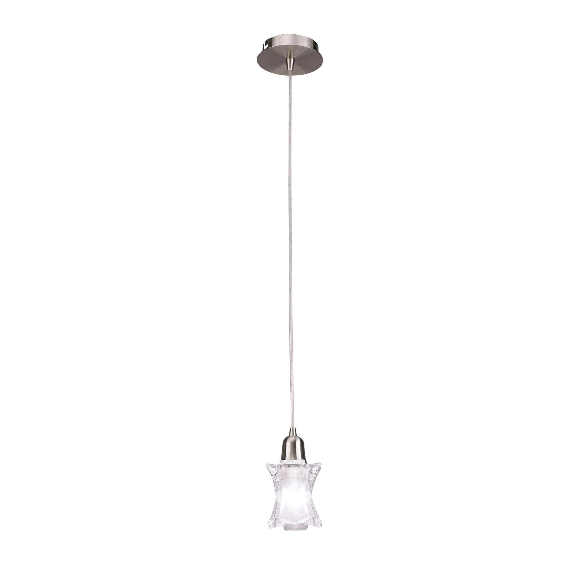 M8612/1 Alaska Square Pendant 1 Light Satin Nickel
