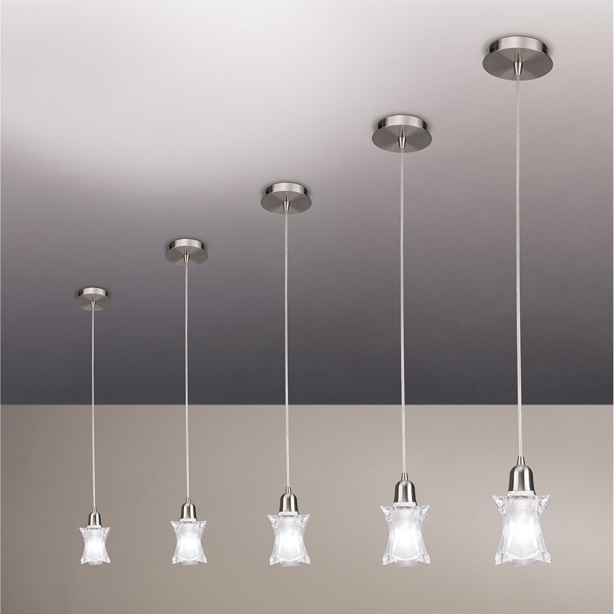 M8612/1 Alaska Square Pendant 1 Light Satin Nickel
