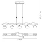 M0430AB Alfa Linear Pendant 5 Light G9 Antique Brass