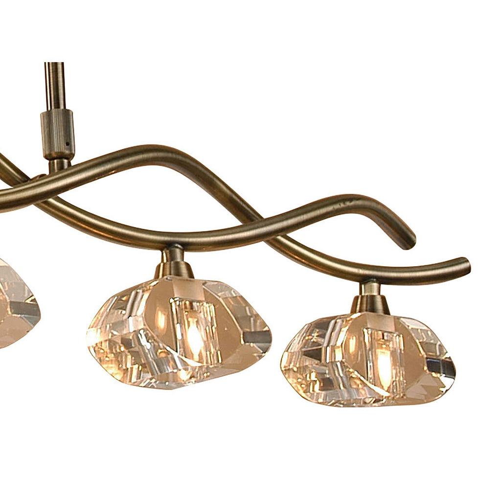 M0430AB Alfa Linear Pendant 5 Light G9 Antique Brass