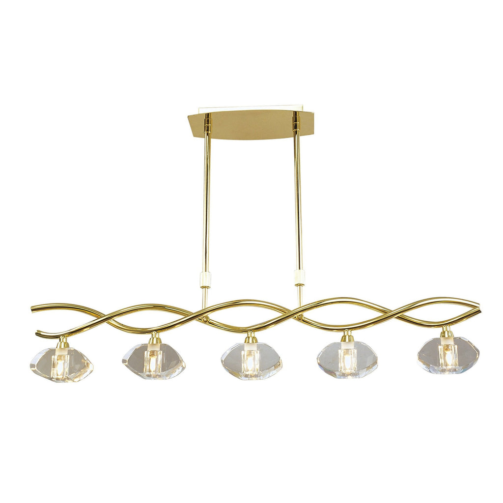 M0430PB Alfa Linear Pendant 5 Light G9 Polished Brass