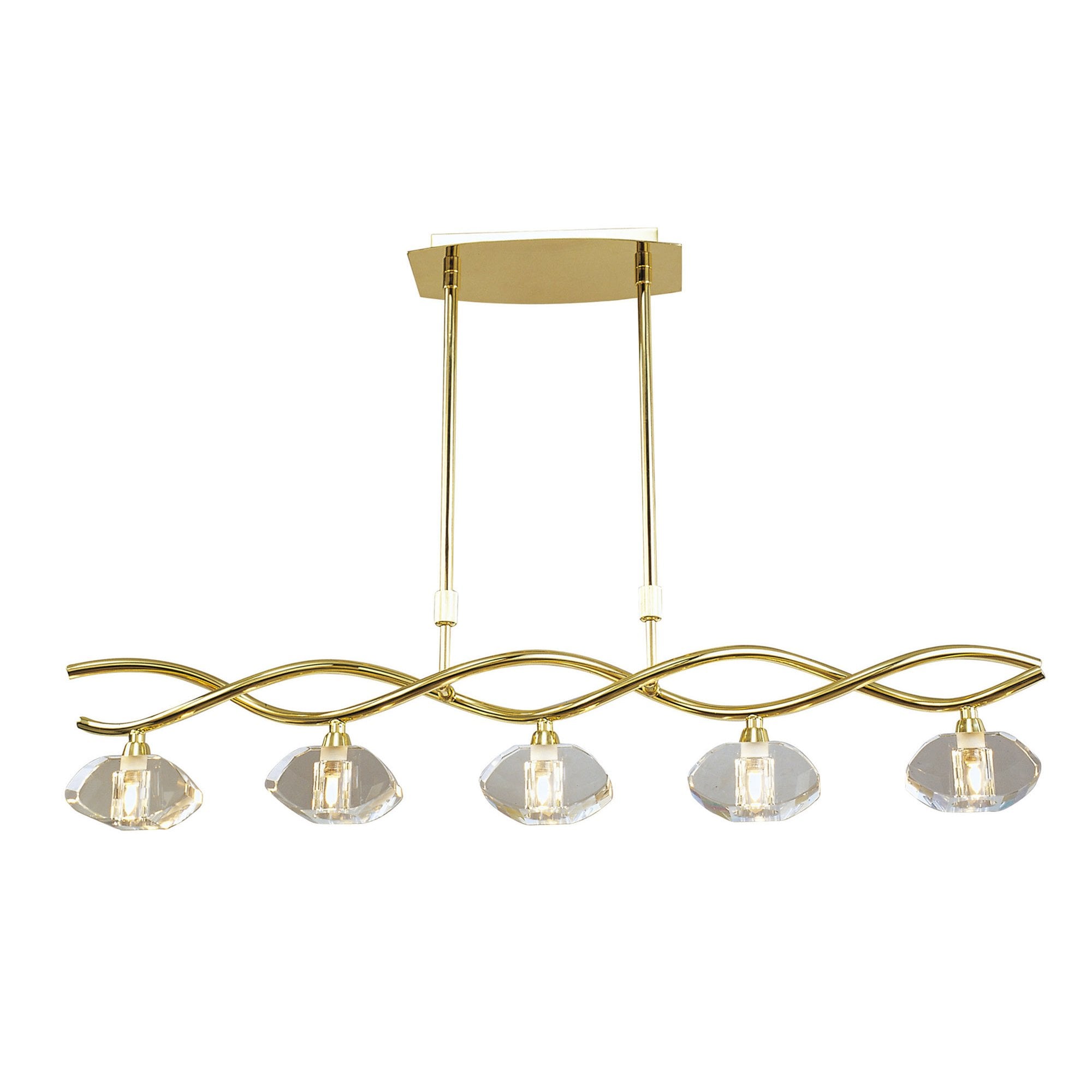 M0430PB Alfa Linear Pendant 5 Light G9 Polished Brass
