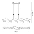 M0430PB Alfa Linear Pendant 5 Light G9 Polished Brass