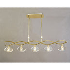 M0430PB Alfa Linear Pendant 5 Light G9 Polished Brass
