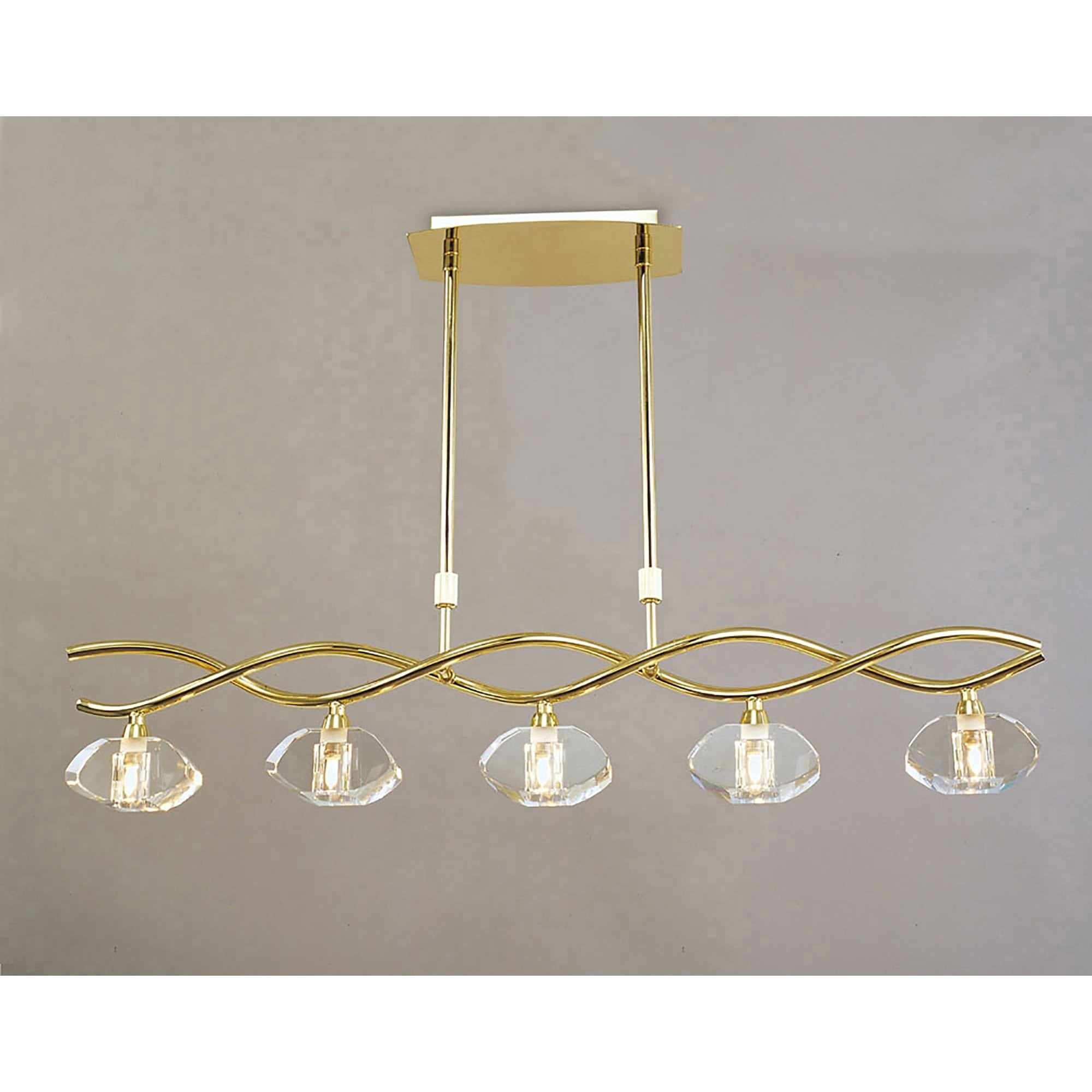 M0430PB Alfa Linear Pendant 5 Light G9 Polished Brass