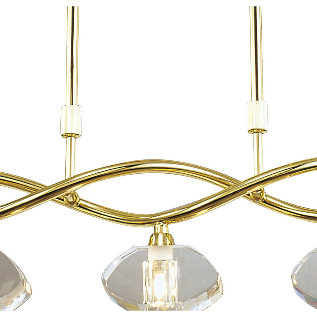 M0430PB Alfa Linear Pendant 5 Light G9 Polished Brass