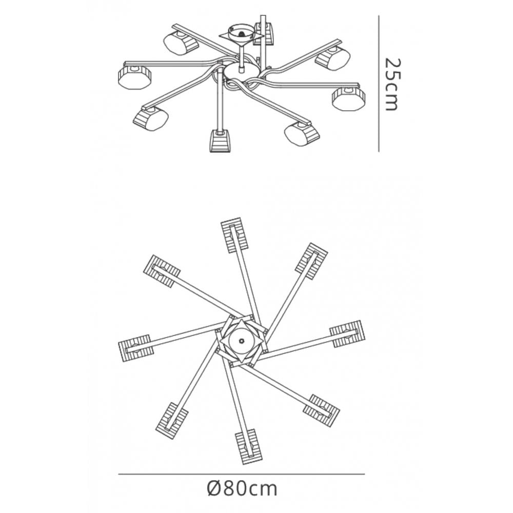 M0550FG Alfa Semi Flush 8 Light G9 French Gold