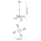 M0553FG Alfa Telescopic 4 Light G9 French Gold