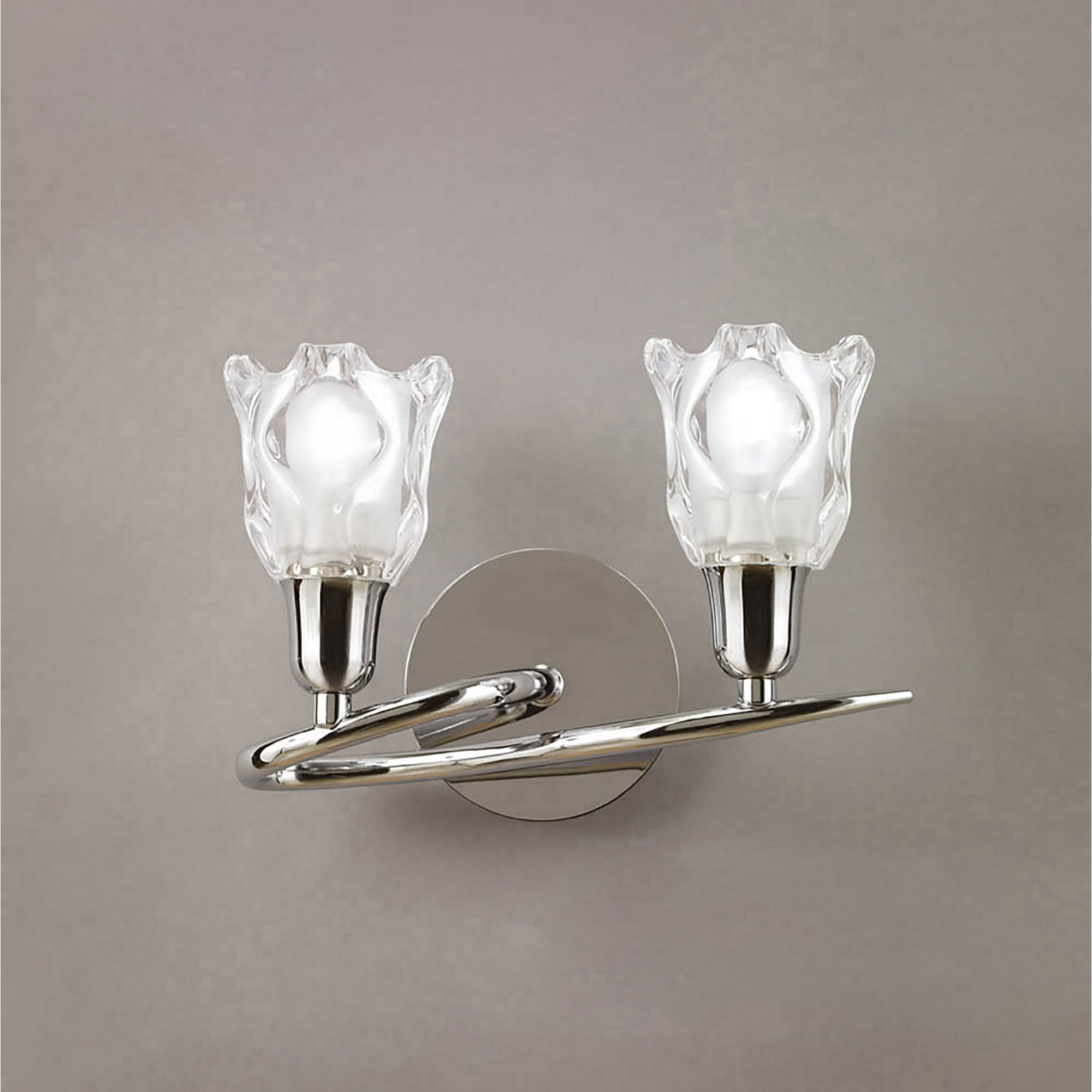 M8581/S/1 Amel Wall Lamp Switched 2 Light Polished Chrome
