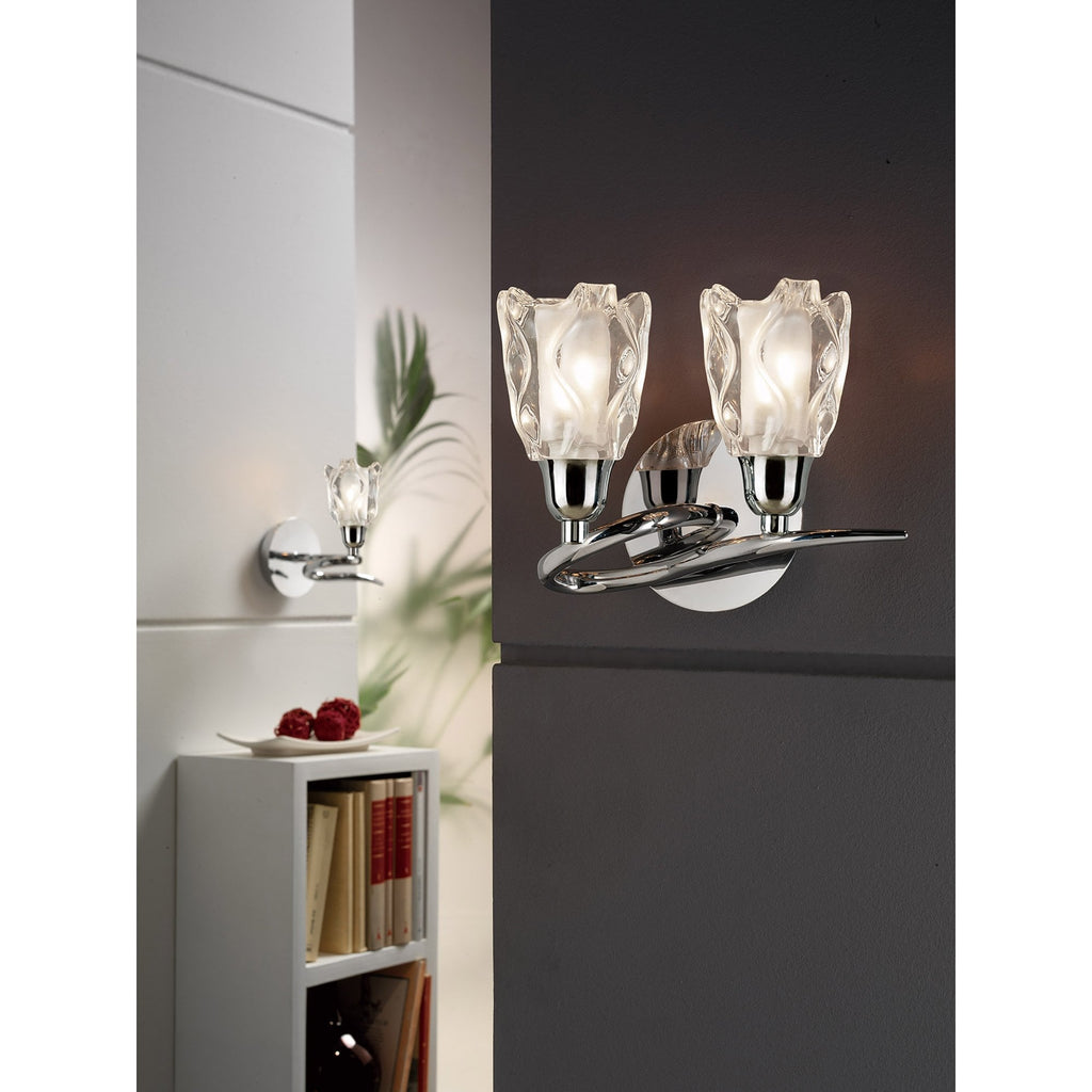 M8581/S/1 Amel Wall Lamp Switched 2 Light Polished Chrome