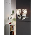 M8581/S/1 Amel Wall Lamp Switched 2 Light Polished Chrome