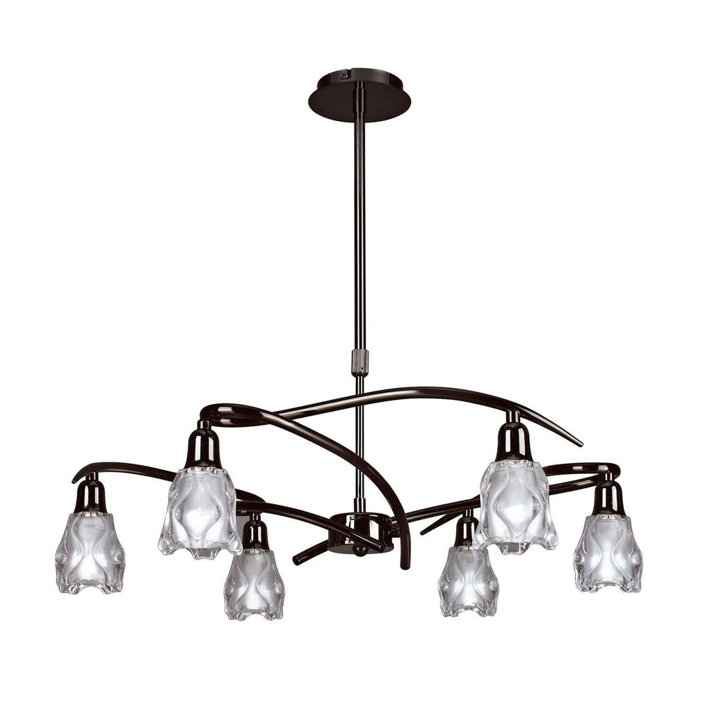 M8621BC/1 Amel Telescopic Convertible To Semi Flush 6 Light Black Chrome