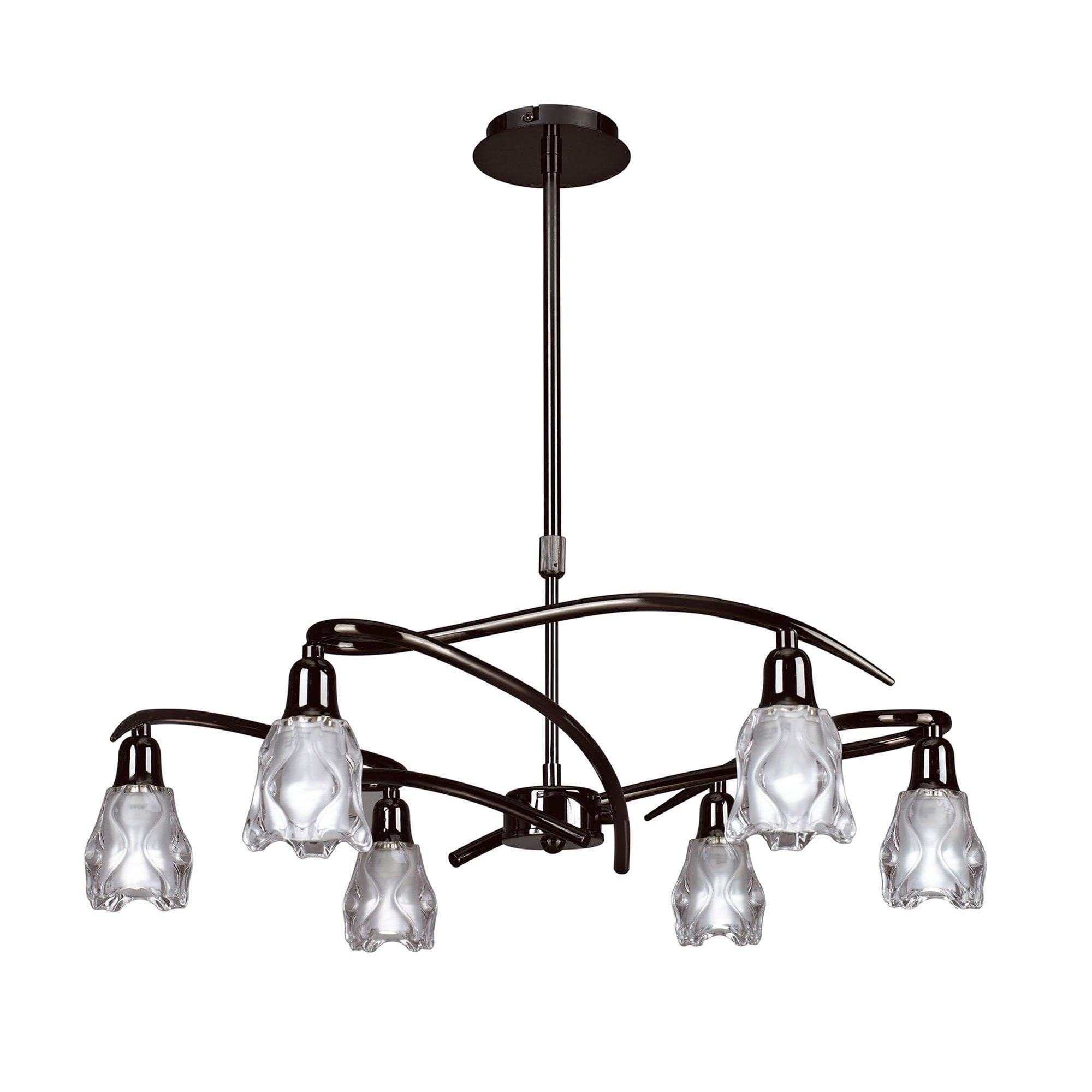 M8621BC/1 Amel Telescopic Convertible To Semi Flush 6 Light Black Chrome