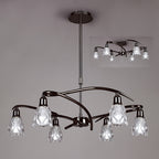 M8621BC/1 Amel Telescopic Convertible To Semi Flush 6 Light Black Chrome