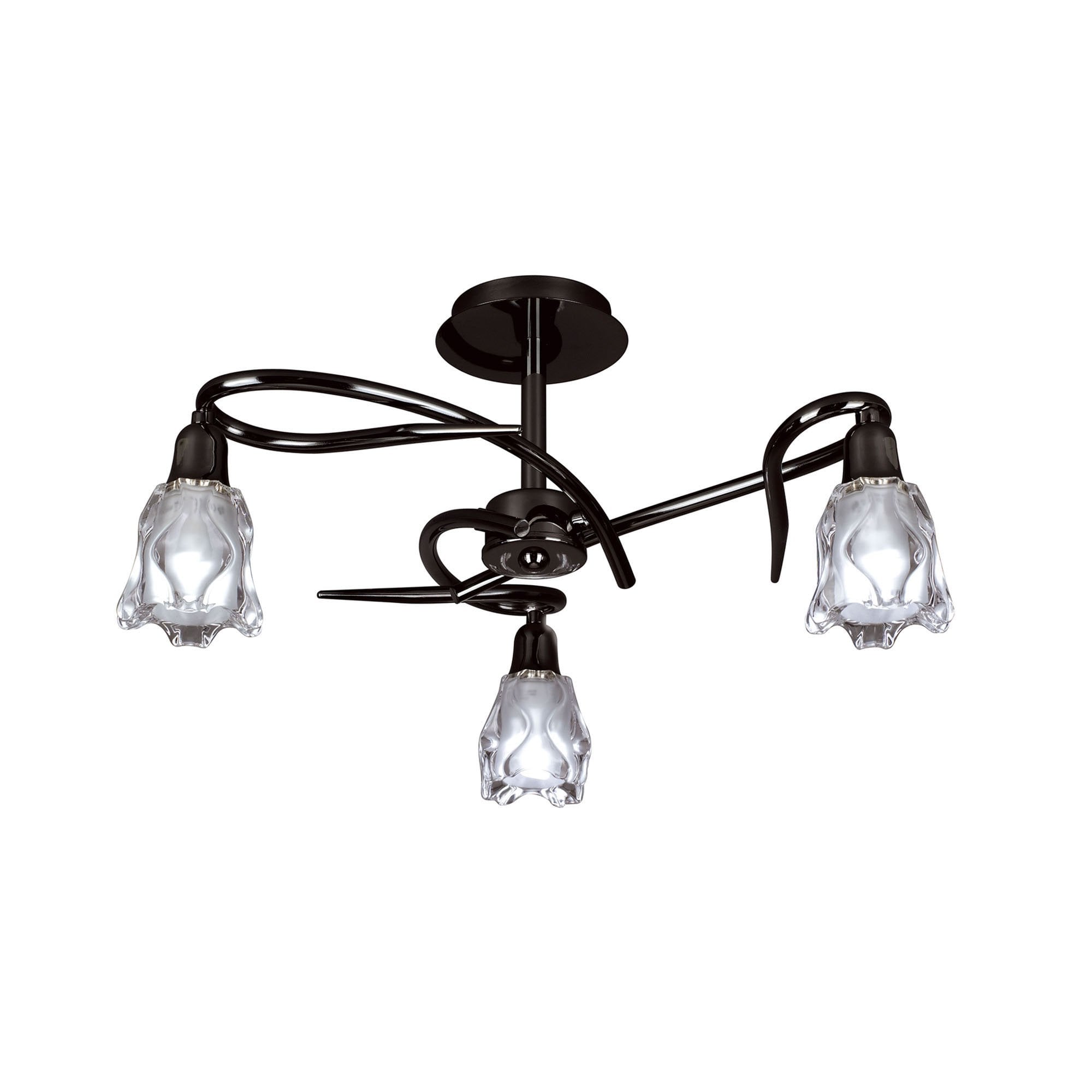 M8623BC/1 Amel Ceiling 3 Light Black Chrome
