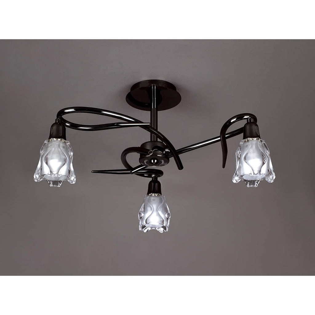 M8623BC/1 Amel Ceiling 3 Light Black Chrome