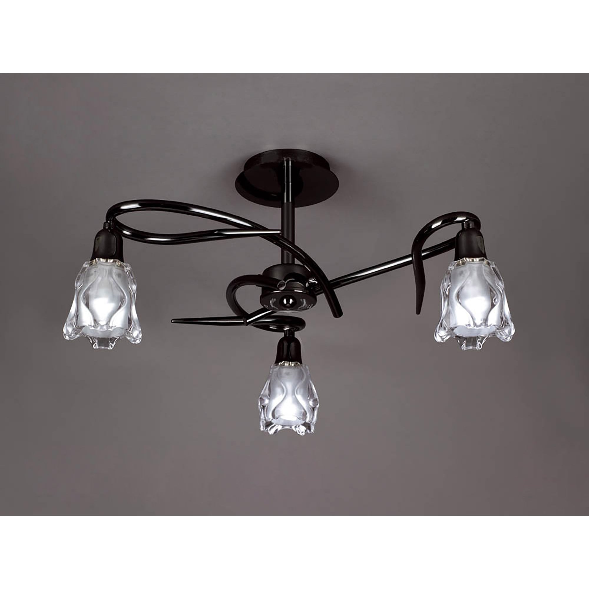 M8623BC/1 Amel Ceiling 3 Light Black Chrome