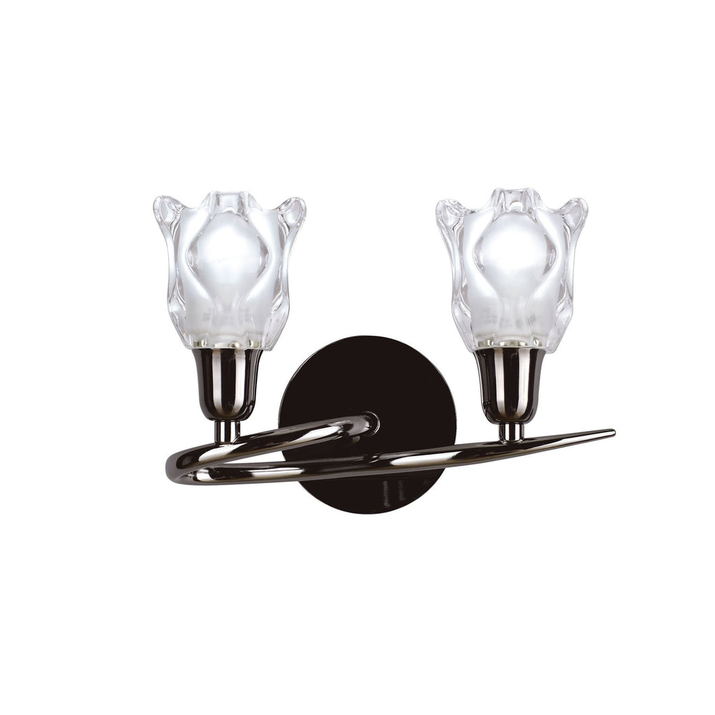 M8581BC/S/1 Amel Wall Lamp Switched 2 Light Black Chrome