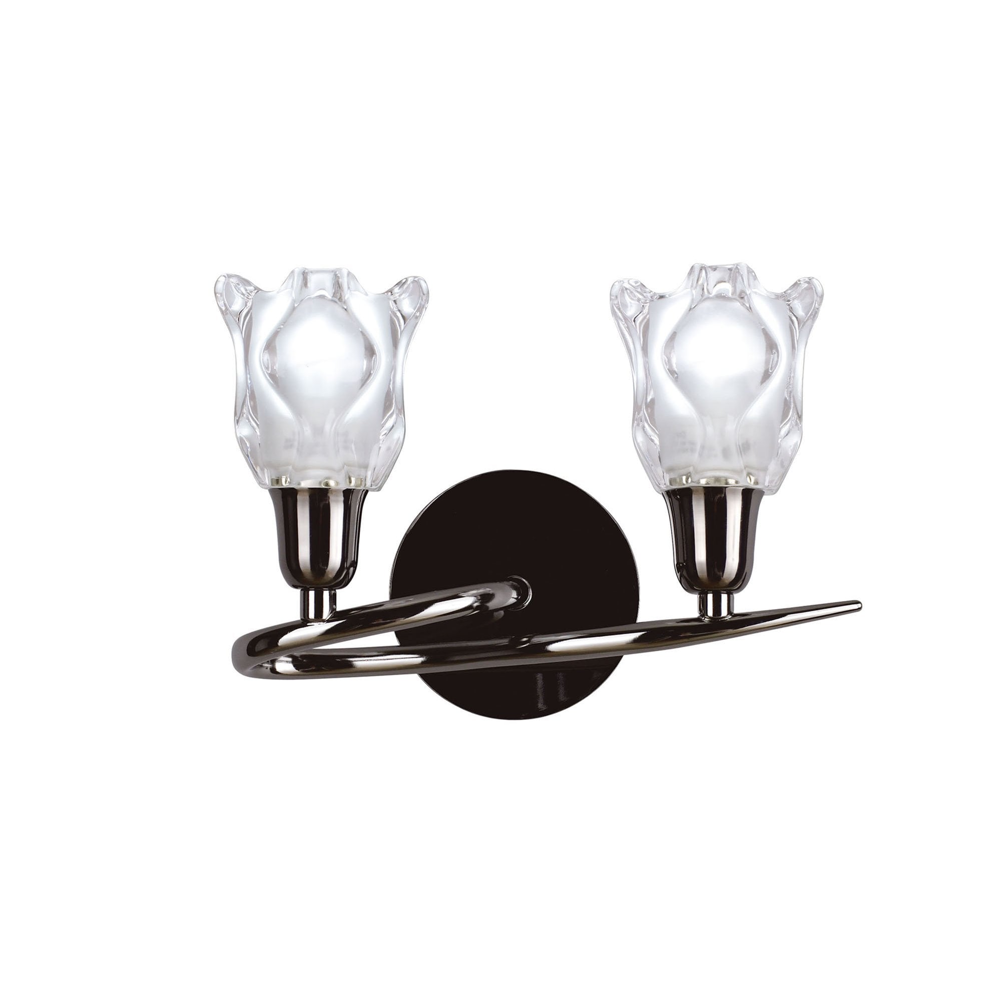 M8581BC/S/1 Amel Wall Lamp Switched 2 Light Black Chrome