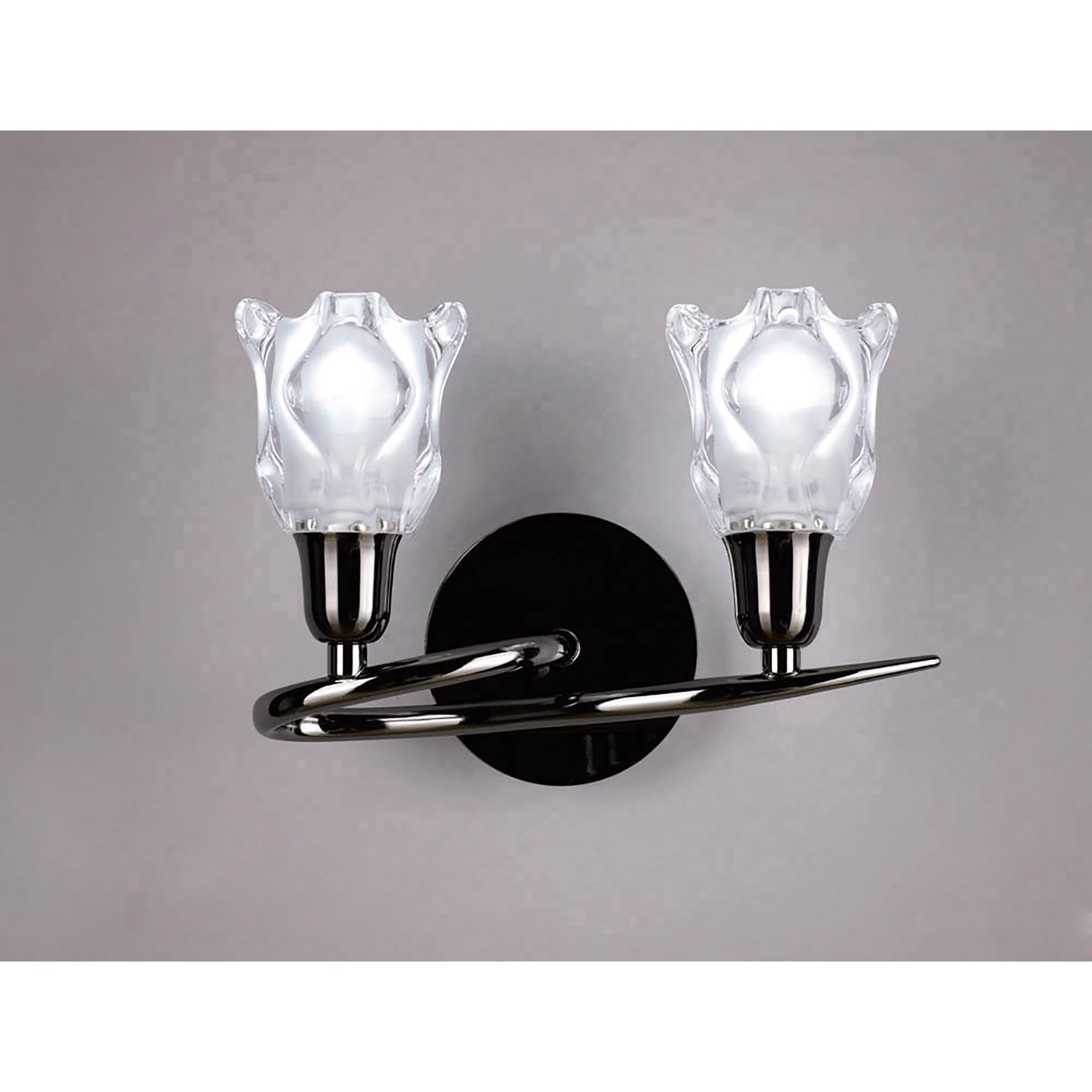 M8581BC/S/1 Amel Wall Lamp Switched 2 Light Black Chrome