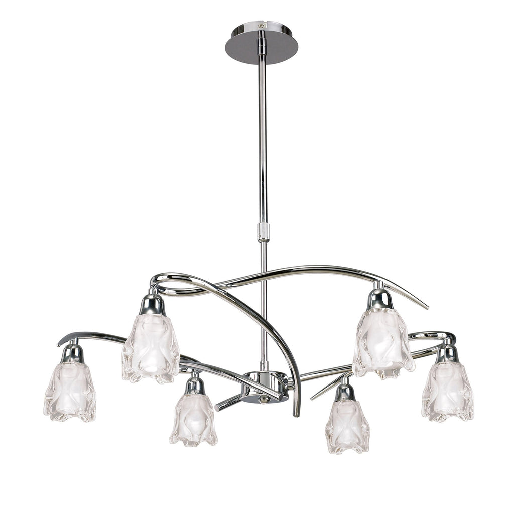 M8621/1 Amel Telescopic Convertible To Semi Flush 6 Light Polished Chrome