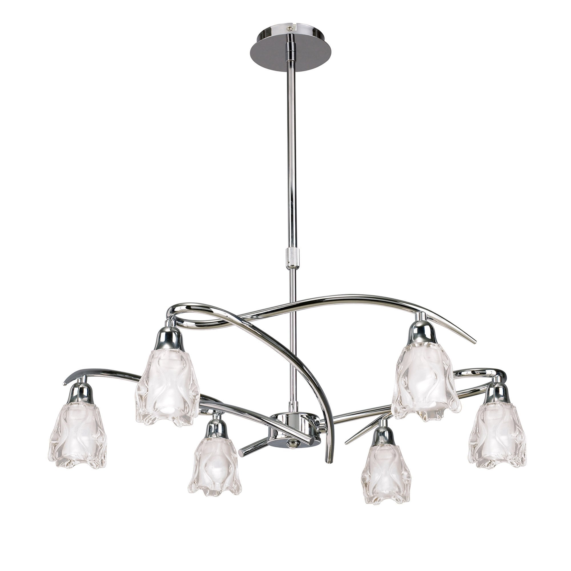 M8621/1 Amel Telescopic Convertible To Semi Flush 6 Light Polished Chrome