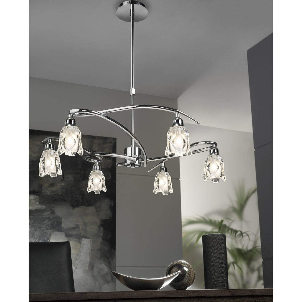 M8621/1 Amel Telescopic Convertible To Semi Flush 6 Light Polished Chrome