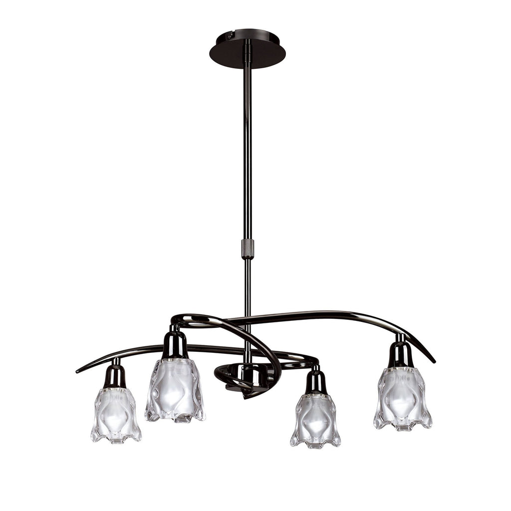 M8622BC/1 Amel Telescopic Convertible To Semi Flush 4 Light Black Chrome