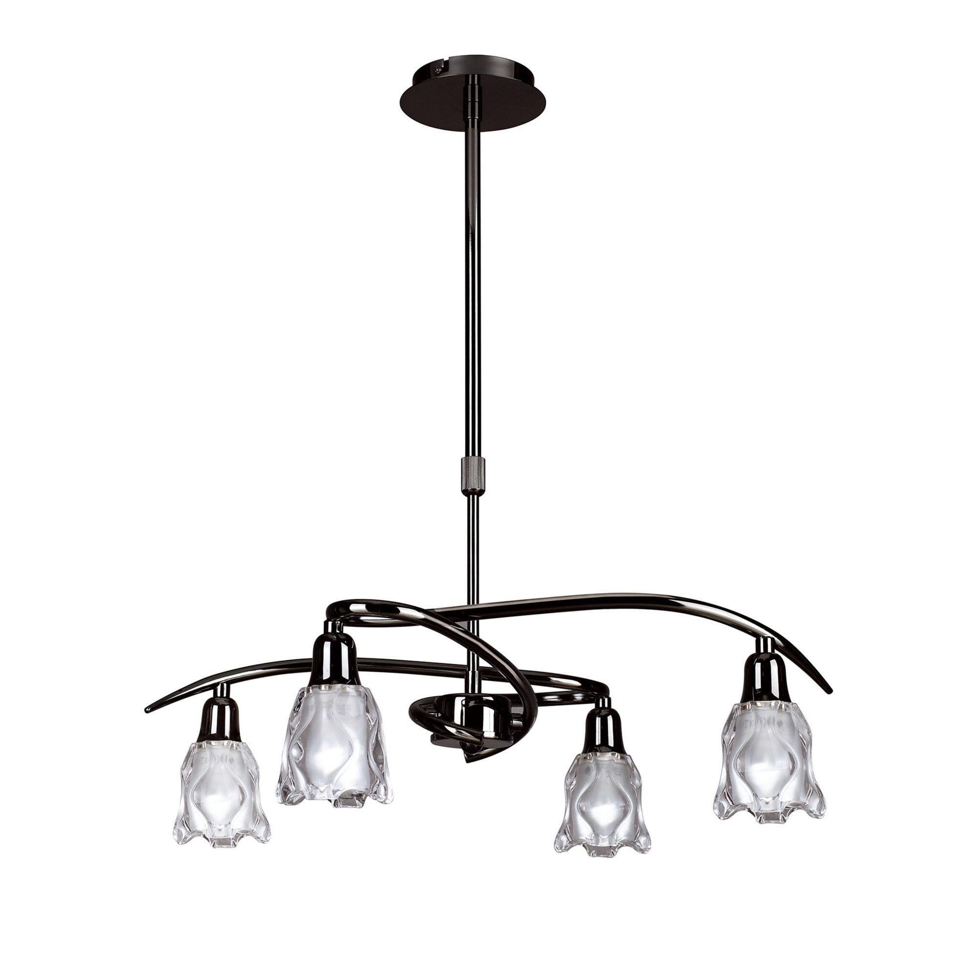 M8622BC/1 Amel Telescopic Convertible To Semi Flush 4 Light Black Chrome
