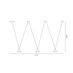 M7311 Antaras 3 Light Linear Pendant 24W LED Black